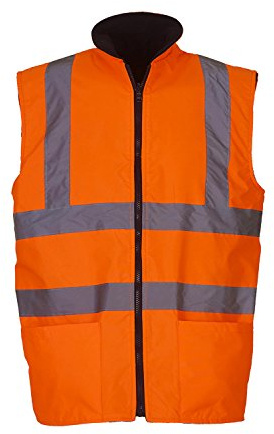 Yoko Herren yk041/hv008 F Hi Vis Reversible Fleece Weste 3XL Orange