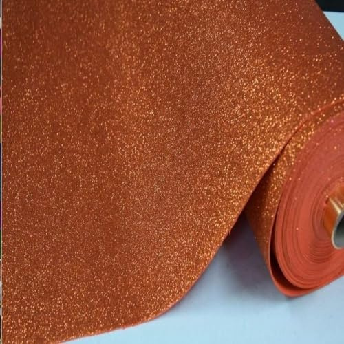 Stoffbook ORANGE MOOSGUMMI Glitzer 2MM BASTELMATERIAL Stoff Stoffe, D287