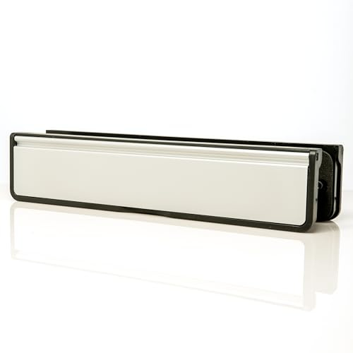 TSS Letterplate 12 in Silver, Telescopic Sleeved Letter Box for uPVC Doors with 40mm to 80mm Thickness. 12 Inch Letterbox for upvc Door in Silver