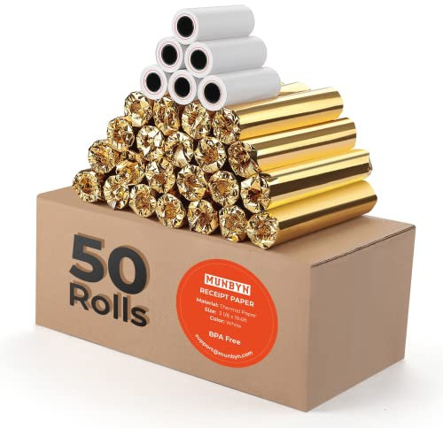 MUNBYN Thermo-Quittungspapier, 80 x 6 m, 50 Rollen Quittungspapier, für Star Micronics TSP100 TSP143 Epson 80 mm Quittungsdrucker, quadratisches POS-Register, BPA-frei (80 x 30 mm x 5 m) 0 Rollen)