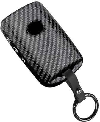 ontto Autoschlüssel Hülle Cover Passt für Mazda 3 Alexa CX-30 CX-4 CX-5 CX-8 MX30 CX-50 CX-60 CX-90 2020-2024 Schlüsselhülle Schlüsselanhänger ABS Silikon Schlüsseletui 3 Tasten-Kohlefaser Schwarz