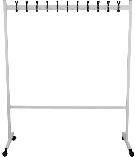 eurokraft Basic | Mobiler Garderobenständer | HxT 1700 x 550 mm, 2 x 11 Haken