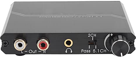 Annadue HDMI 2.0 Audio Extractor Converter, 4K 60Hz HDMI to HDMI + Optical Toslink SPDIF + 3.5mm RCA R/L Audio Output with Volume Control YUV ARC HDR10 (AY114) for PS5/Blu-ray/DVD/for Xbox