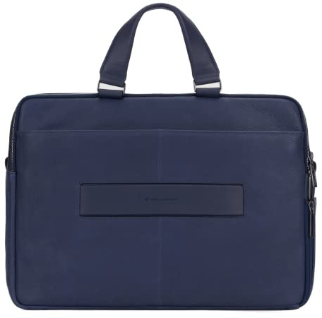 PIQUADRO Ronnie Aktenmappe mit zwei Griffen aus Leder, blau, Taglia unica, Elegant