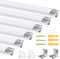 LED Profil 6 x 1m, 6-Pack LED Aluminium Profil V-Form mit Weiß Milchige Abdeckung, Endkappen, und Montagematerial, LED Kanäle für LED Streifen (LED Strips/Band bis 10 mm inkl)