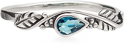 Aguamarin Edelstein 925 Sterling Silber Ring Stimmungsring Stil Solitär Gefühls für Damen und Girls