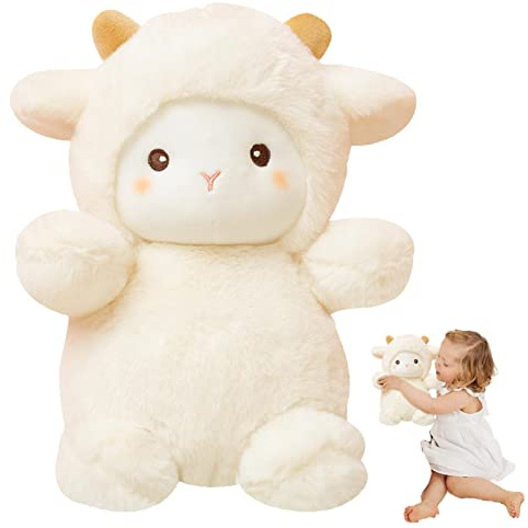 Süße Lamm-Plüsch-Puppe | Kuscheltier Schaf Spielspielzeug - Stofftier Baby Lamm, Stofftier Lamm, Lamm Spielzeug für Baby, Neugeborene Kinderzimmer