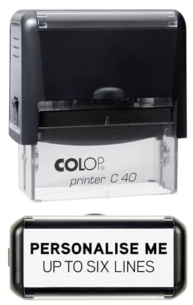 Custom Made Self-Inking Business Company Address Rubber Ink Stamp - 58mm x 22mm - Premium Personalised for You (6 Lines)