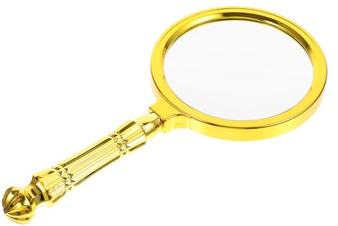 jojofuny Placcata Oro Mira Detective Reale Portatile Piccoli Strumenti Per I Bambini Specchio D'Ingrandimento Portatile Dispositivo