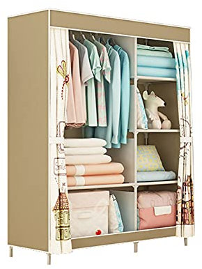 Temporärer Kleiderschrank,offener Schrank,Bekleidungsschrank,Campingschrank mit Metall-Hängeschiene,165 x 43 x 105 cm (Größe: 165 x 43 x 105 cm,Farbe: A)