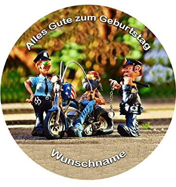 Tortenaufleger, Fondant, Wunschname, Tortenbild, Geburtstag, Polizei, Super Qualität, Ø 20cm, 06805