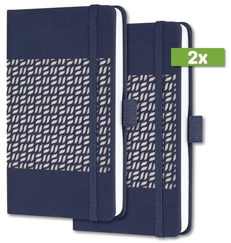 SIGEL J4204/2 Wochenkalender Jolie 2024, ca. A6, dunkelblau, Hardcover, Gummiband, Stiftschlaufe, Einstecktasche, 174 S., aus nachhaltigem Papier, Terminplaner, 2 Stück