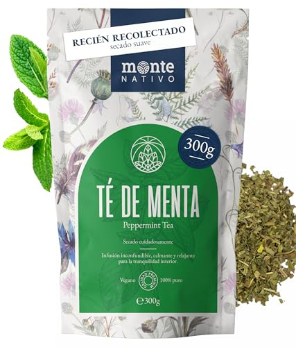 Menthe poivrée tisane Monte Nativo (300g) - Thé menthe poivrée séchée | Pur et naturel, sans additifs - Herbes à l'arôme intense pour la préparation d'une délicieuse tasse de tisane