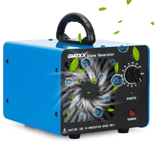 Generatore di Ozono Professionale 30000mg/H, GMGXX 0-300㎡Ozonizzatore Purificatore d'Aria Ozono,Timer 120 Min, Macchina Ozono per Casa Ambienti e Auto, Blu, OG-3