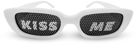 KISS ME | Partybrille | Spaßbrille | Atzenbrille | Lustige Brille | Spassbrille | Party Zubehör für Partys, Clubs & Malle