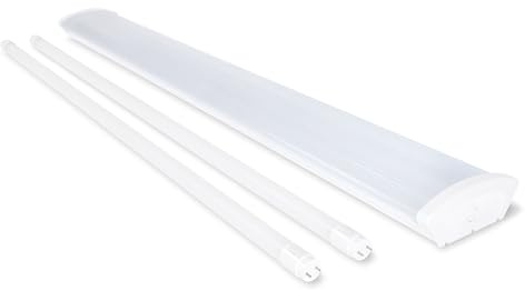 Koloreno Lampada Ermetica 2x120cm e 2x Tubo Fluorescente LED 18W - Lampada Faretto da Soffitto - Tubo Fluorescente LED - Fluorescente - Illuminazione Universale - Colore Bianco - Bianco Caldo (3000K)