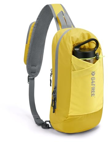 G4Free Axelväska RFID-blockerande Crossbody ryggsäck med framficka vandring dagväska bröstväska för kvinnor män, gUL, Avslappnad