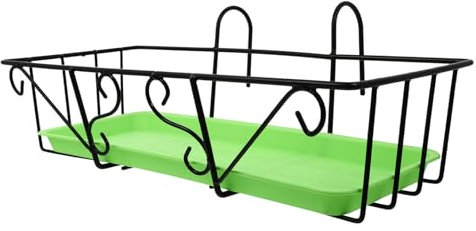 Gogogmee Hängender Blumentopf Balkon Geländer Blumentopf Satz Eisen Kunststoff Umweltfreundlich Doppelhaken Schwarz Handlauf Pflanzenhalter Für Innen Außen