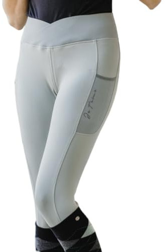 OR S-LINE by EQUITHÈME Sommer Damen Reitleggings Flora mit Vollbesatz & Strass, Glitzer Reithose (DE/NL/SE/PL, Numerisch, 36, Regular, Regular, salbeigrün)