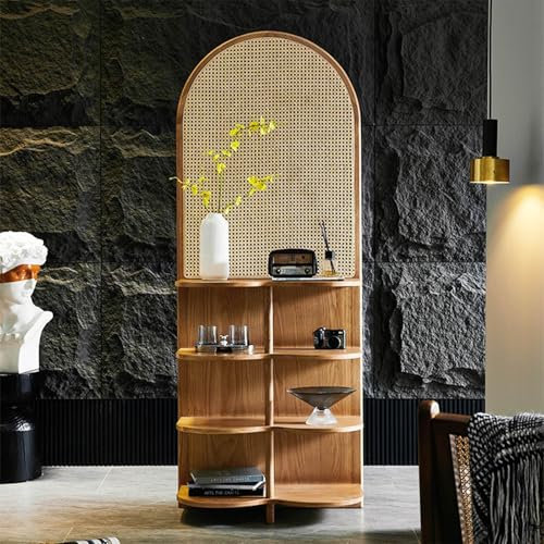 BESTXH 4-Stufig Massivholz Sichtschutzwand, Sichtschutzwand FüR Veranda Sitzschutzwand, Hohe Eckkommode Ausstellungsregal Mit Theke, Wohnzimmer BüRotrennwand, FüR Den Eingang,D