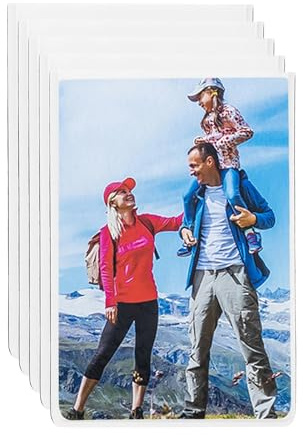 sourcing map 2.5 x 3.5 Inch Magnetic Picture Frames for Refrigerator, White, 5 Packs