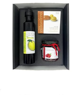 Villaolivo - Caja Regalo Spanish Food Tapas (Limón, negra almendras y frambuesa)