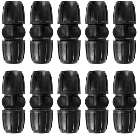 VooGenzek 10 Pezzi 8/12 mm Raccordi per Irrigazione, Adattatore a Dritto per Irrigazione a Goccia, Connettori per Irrigazione, Drip Tubing Connettori Spinati, per Prato, ​Giardin