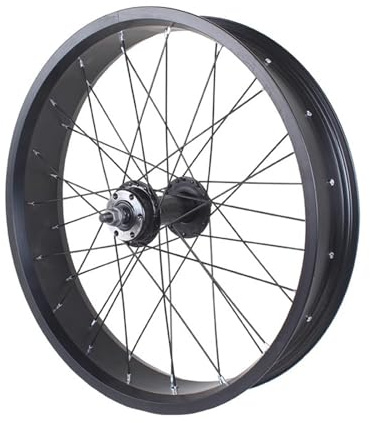 MirOdo Snowbike-Radsatz 20/24/26×4,0 Aluminiumlegierung Fat Tire Bike Vorder-Hinterrad 36H*14G Speichen Scheibenbremse 135mm/195mm Lagernaben Für 6/7/8/9/10-Gang-Strandfahrrad,Fatbike(Rear,26)