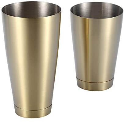 Nikou Coctelera de acero inoxidable, herramienta de bar resistente, acabado dorado de titanio, 750 ml, ideal para coctelería en casa, cocina y barman