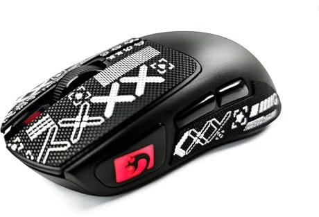 MAMBASNAKE M4 Ultra-Light Wireless Gaming Mouse, 53g, PAW3311 Sensor, 24000 DPI, Tri-Mode Bluetooth/2.4G/Wired, RGB Lighting, 400mAh Battery, 20M Clicks, for Gaming/Work - Black&Stickers