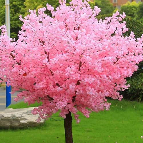 3x3m,Cerisier Japonais Artificiel Exterieur Interieur, Fait à La Main - Fleur de Cerisier Artificielle avec Tronc en Bois Naturel et Fleurs RéAlistes - pour Maison, Bureau, FêTe, Mariage