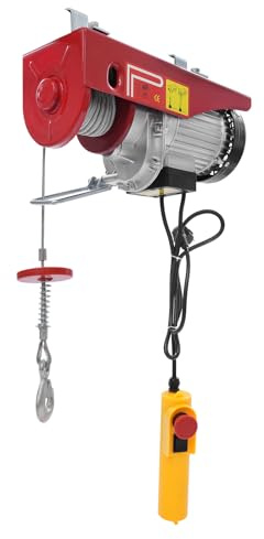 Elektrische Seilwinde 600kg Hubhöhe 12m Seilzug Motorwinde 1200W Flaschenzug mit Fernbedienung Seilhebezug Kettenzug