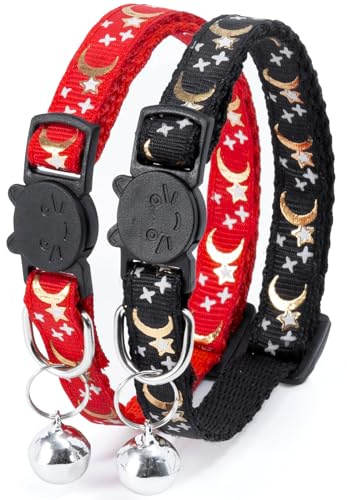 Collare Gatto Riflettenti,Collari per Gatti Antistrozzo con Campanellino,Regolabile 21-35cm,Sicuro,Nylon, Accessori Animali Domestic