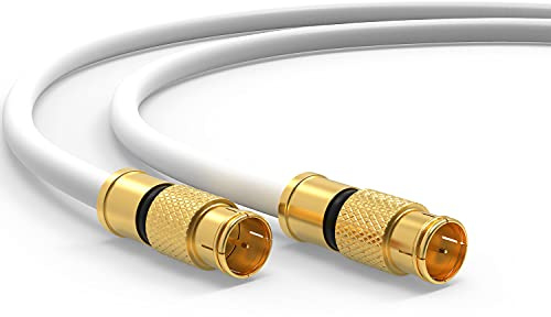 RedStar24 SAT Kabel 7,5m 135 dB – Koaxial Antennenkabel mit Quick F-Stecker – 5-fach geschirmt, 75 Ohm – HDTV, 4K UHD, DVB-S/S2, Kabelmodem & Router Anschlusskabel