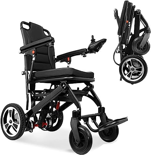 Fauteuil roulant électrique pliable pour adultes, chaise motorisée tout-terrain légère avec capacité de 130 kg