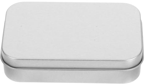 TEHAUX Scatola in Lamiera Rettangolare in Latta Argento con Chiusura Ermetica, Contenitore Piccolo per Protezione Dalla Luce, per Varie Occasioni e Regali