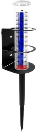 Générique Pluviomètre pour Jardin,Systeme de Mesure Fiable avec Support Metallique - Pluviomètre d'Extérieur Résistant au Gel - pour la de la Météo à la Maison, au Jardin et à
