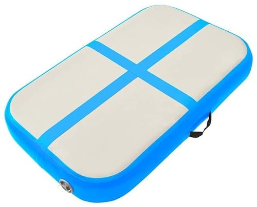 Tapis de yoga gonflable avec pompe 60 x 100 x 15 cm – Tissu PVC haute densité pour yoga et Pilates, robuste et facile à nettoyer, parfait pour l'entraînement en intérieur et en extérieur