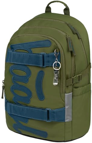 Baagl Schulrucksack für Jungen Mädchen Teenager - Skateboard Rucksack - Kinderrucksack mit Laptopfach und Brustgurt für Schule, Weiterführendeschule, Mittelschule