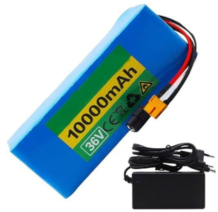 36V 10Ah 10S2P Batería recargable de iones de litio Carcasa de PVC impermeable Batería de bicicleta eléctrica para patinetes eléctricos y bicicletas eléctricas de equilibrio 36V 10Ah,XT60+SM