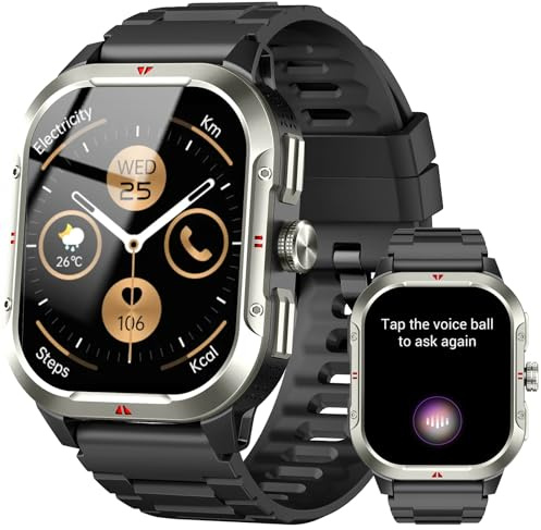 Montre Connectée Homme GPS Intégré, Militaire Smartwatch 2.06 HD avec Appel Bluetooth, Etanche IP68, 110+ Sportifs, Montre Sport avec Podometre, Suivi Santé et Sommeil, Smart Watch pour Android IOS
