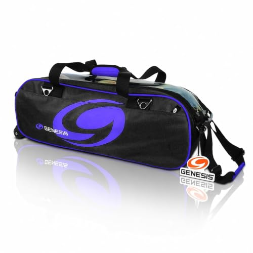 Genérico - Sac Bowling pour 3 balles avec roulettes et panneau transparent | Le seul Roller Bag panneaux Pure Vision sur le côté et le couvercle. Tissu 1680D premium, roues souples et base renforcée