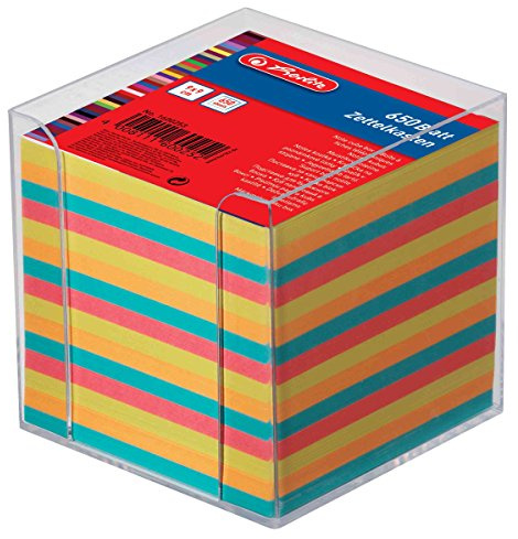 Zettelkasten 9x9x9cm transparent 650Blatt farbig