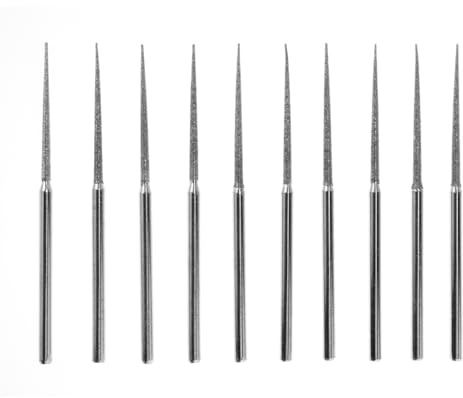 SE 10-Piece Diamond-Coated Tapered Bead Reamer Set - 2-¾ Inch Length, ⅛-Inch Shank, Compatible with Rotary Tools - Ideal for Jewelry Making, Crafts, and More - DF83611