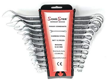 Gloriashoponline SET SERIE 12 CHIAVI COMBINATE FISSE STELLA KIT CHIAVE MISURE DA 6 A 24 MM
