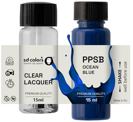 SD COLORS - Vernice per ritocchi blu oceano PPSB, 15 ML, per riparazione graffi e scheggiature