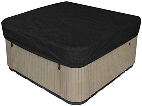 Asiacreate Housse de jacuzzi carrée imperméable pour extérieur, 215x215x30 cm, noir