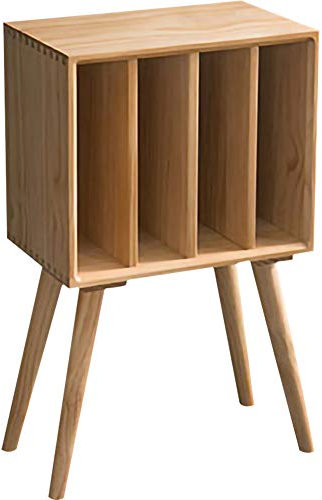Kelendle Étagère pour disques vinyles – Capacité de plus de 60 LP – Support contemporain et élégant pour plateau tournant avec surface de table de 45 x 28 cm