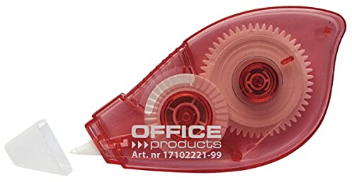 OFFICER PRODUCTS 17102221-99 korrigeringsrulle korrigeringsband mus/1 styck/12 m x 4,2 mm/Vit/korrigeringsmus för skolkontoret, hemmakontoret, röd