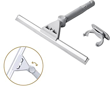 DrDirt Shower Squeegee with Adjustable Head – Lightweight Window Squeegee for Bathroom Glass, Shower Screens, Mirrors and Tiles – Non-Slip Handle,30cm